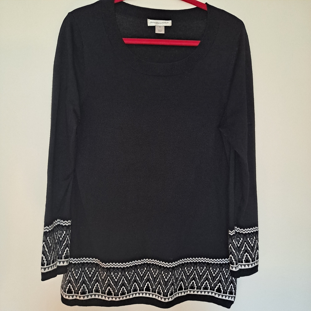 Black and White Patterned Women's Top